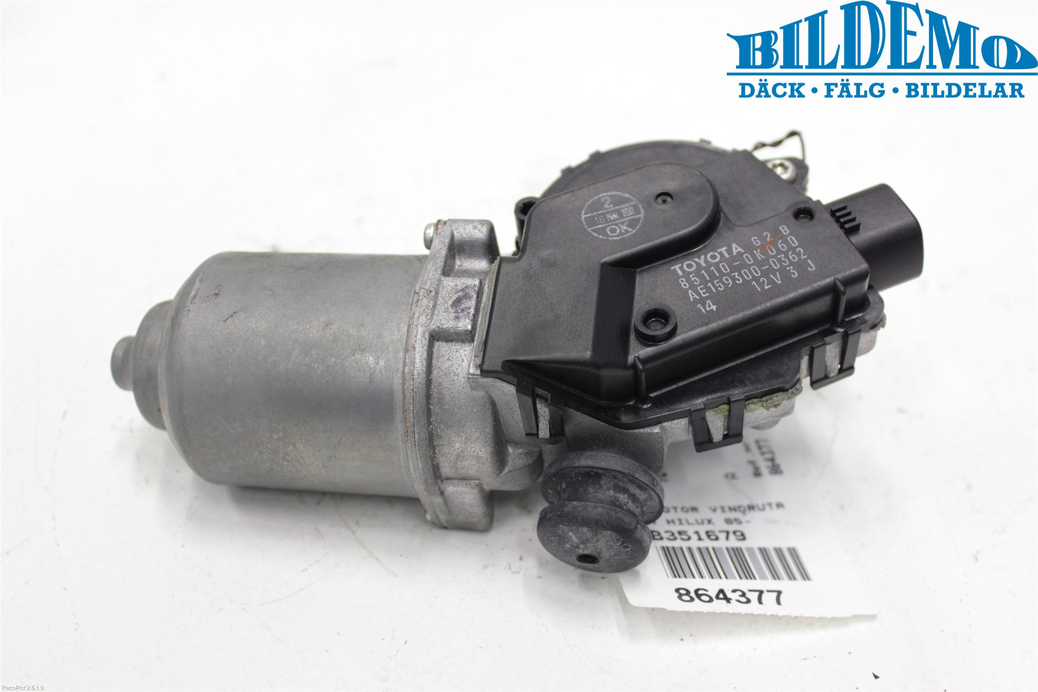 Toyota HILUX 05-16 Torkarmotor Vindruta