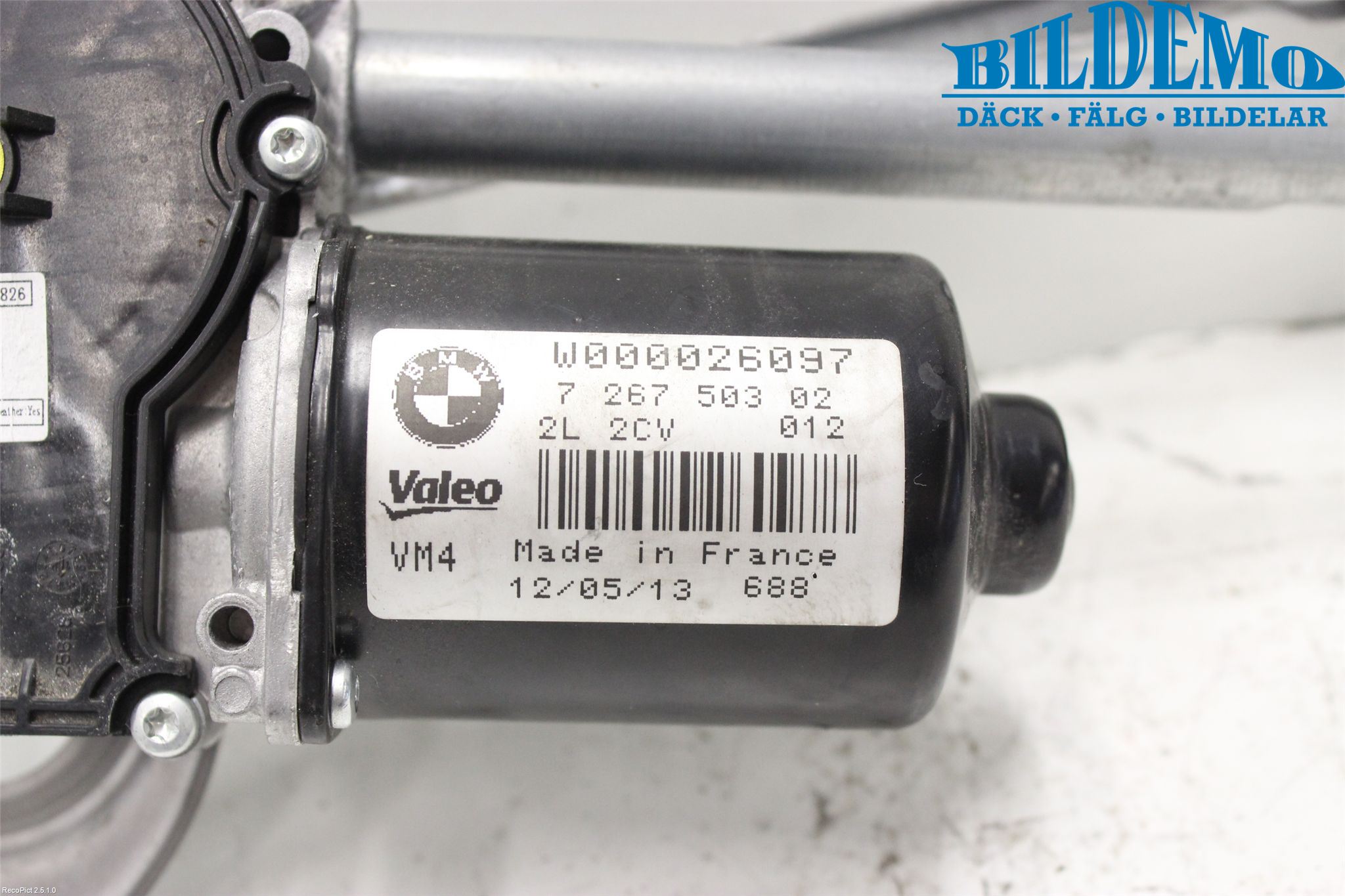 BMW 3 F30/F31/F80 12-19 Torkarmotor Vindruta