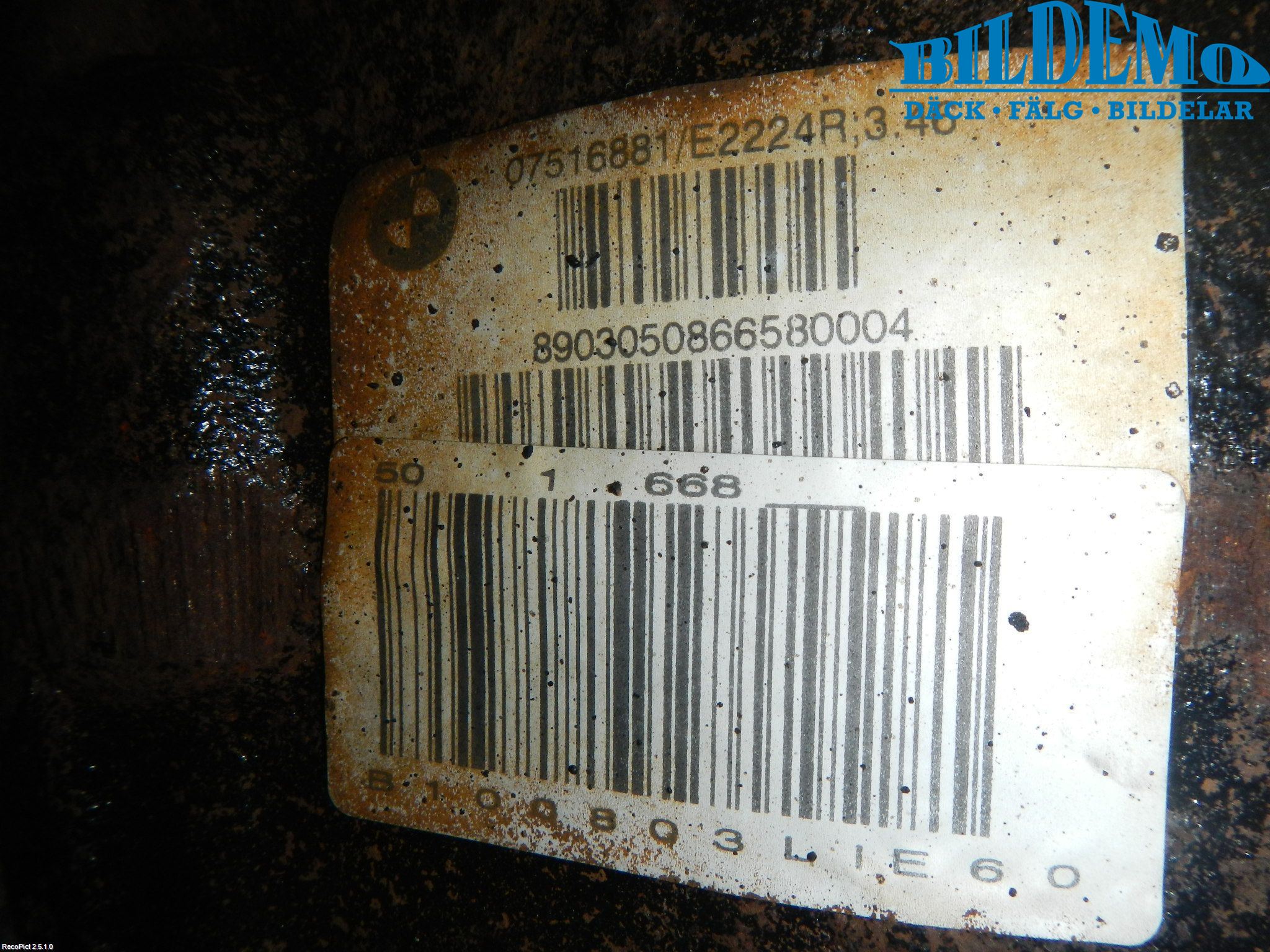 BMW 5 E60/61 Sed/Tou 02-10 Bakväxel-Diff