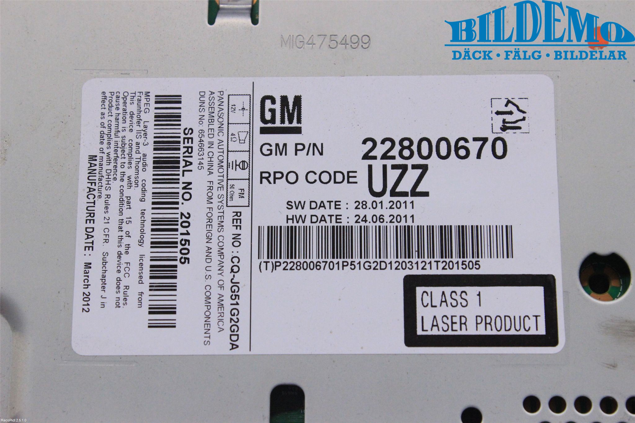 GM CHEVROLET ORLANDO Cd Radio - Multimediapanel