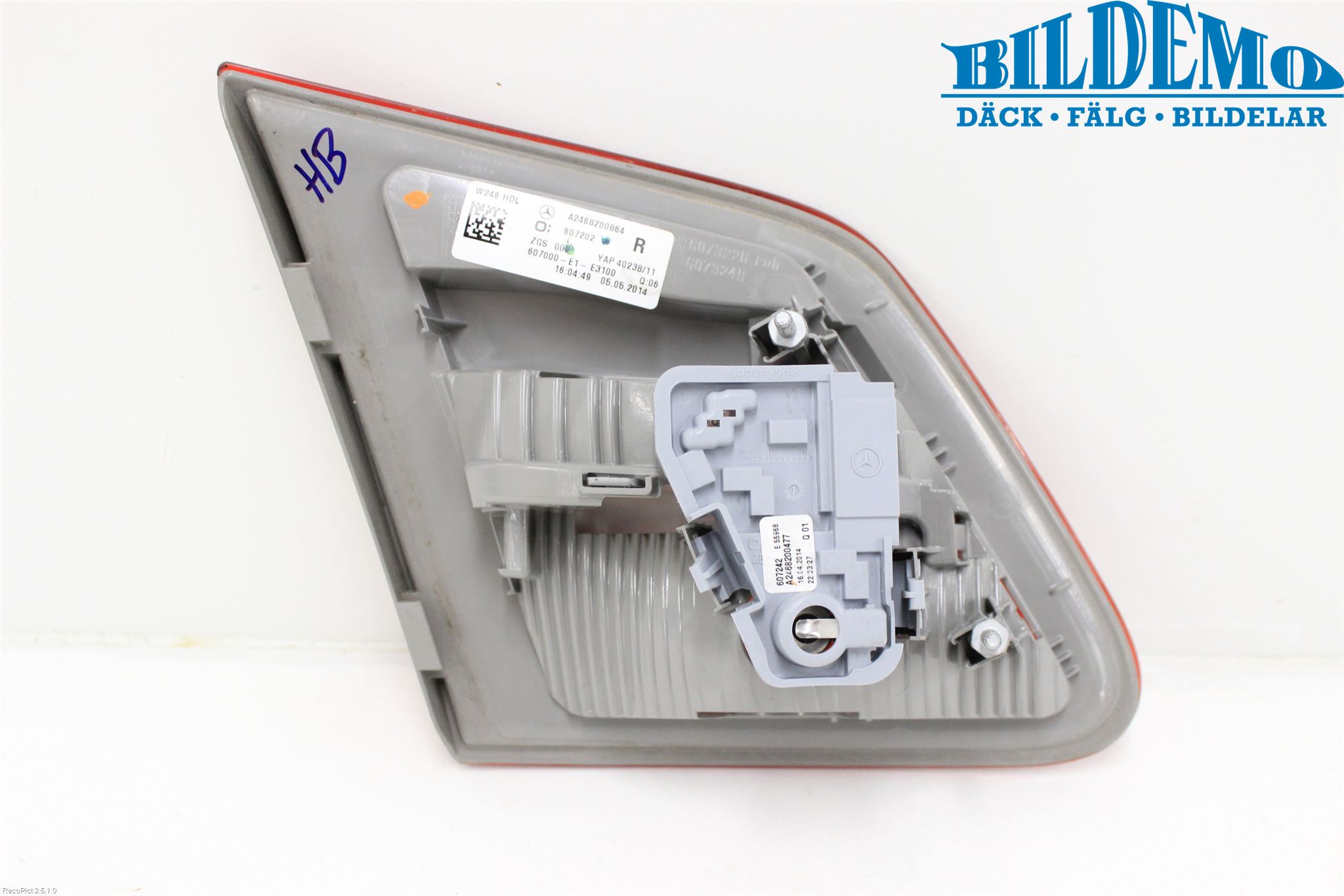 Mercedes-Benz MB B-KLASS (W246/W242) 12-19 Bakljus Lucka Hö