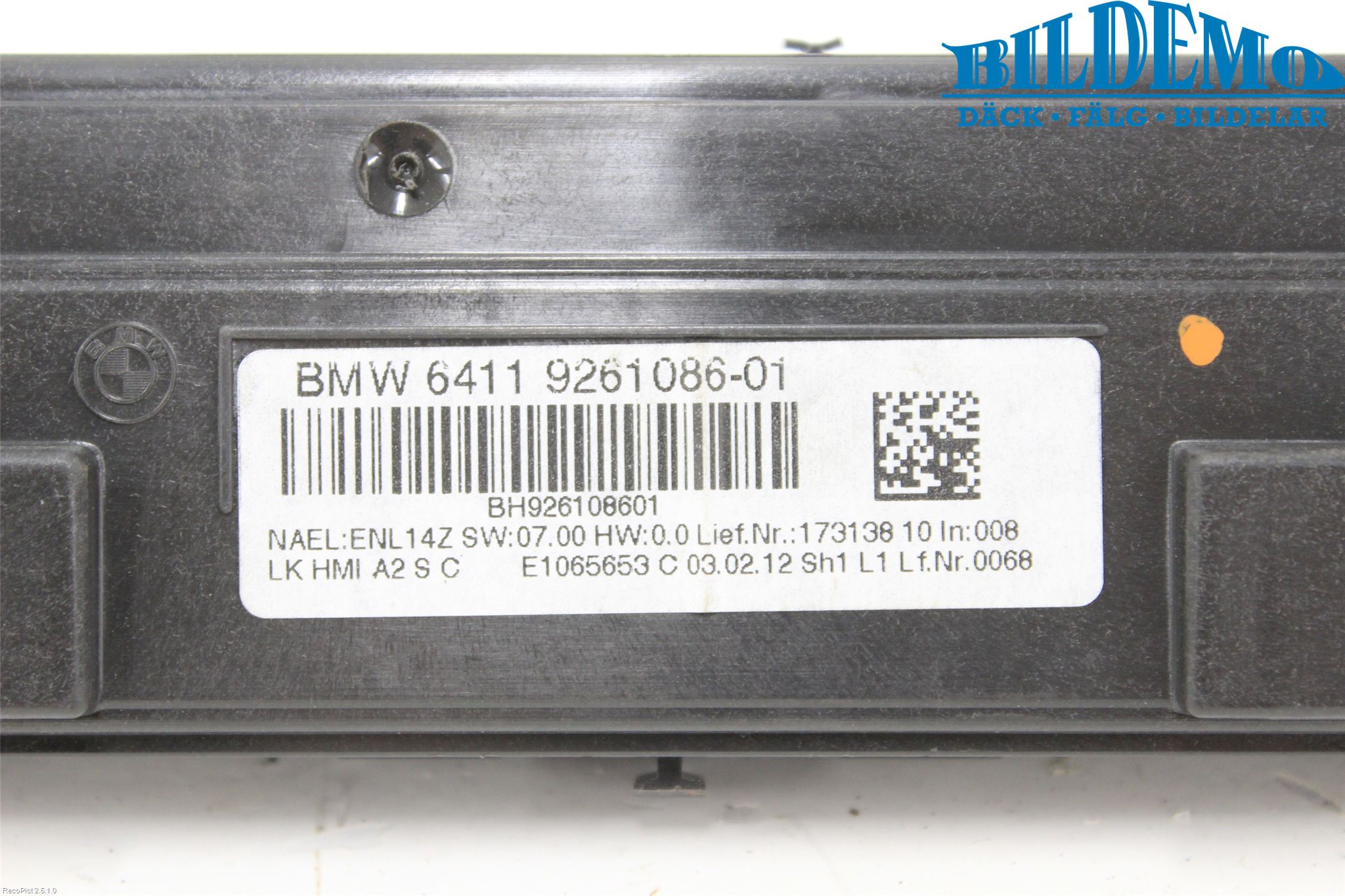 BMW 3 F30/F31/F80 12-19 Ac Styrenhet Ac Manöveren