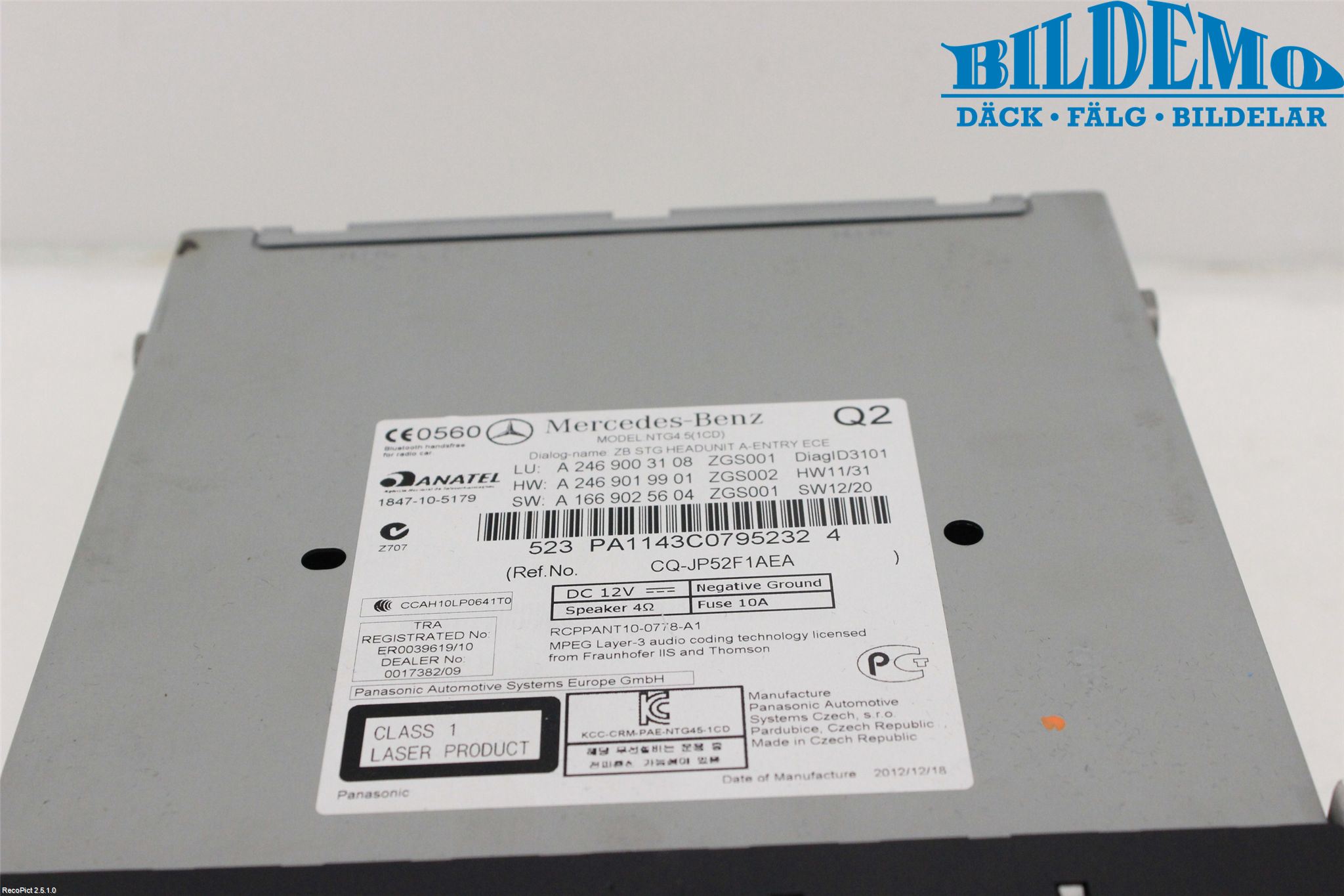 Mercedes-Benz MB A-KLASS (W176) 13-18 Cd Radio - Multimediapanel