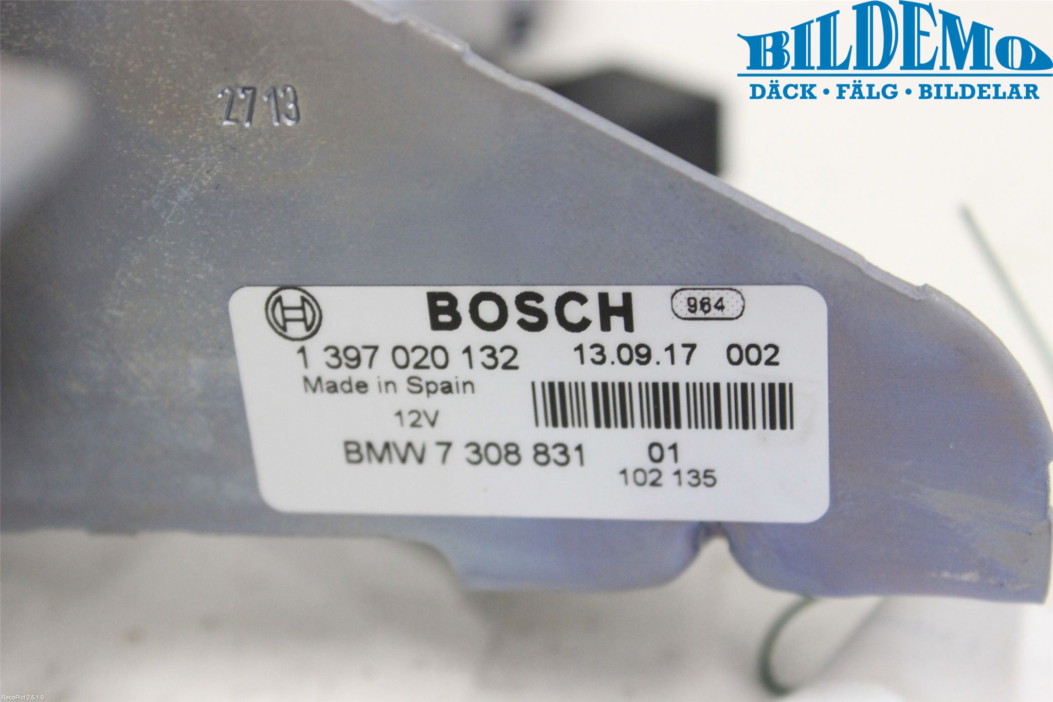 BMW 3 F30/F31/F80 12-19 Torkarmotor Baklucka