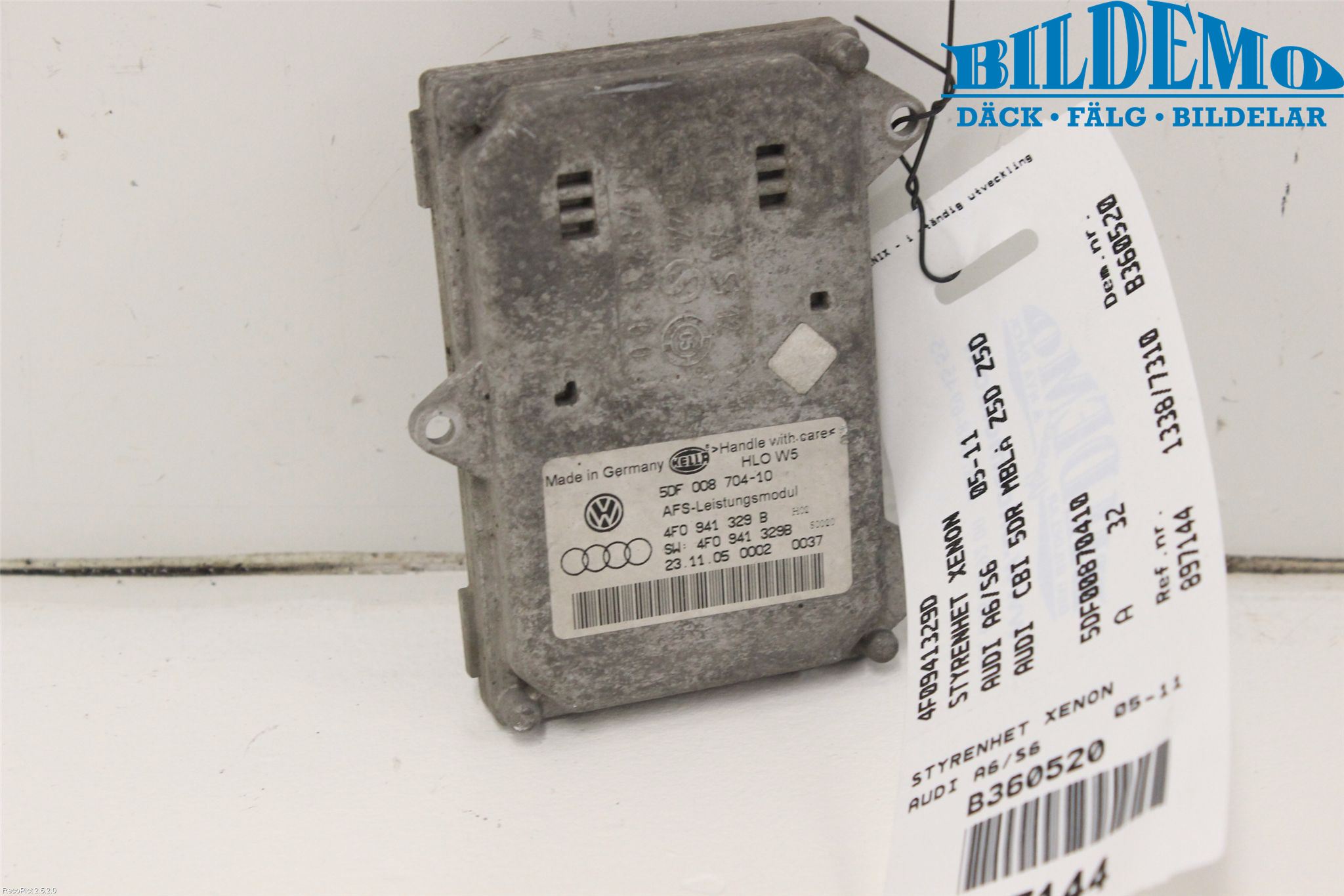 Audi A6/S6     05-11 Styrenhet Strålkastare