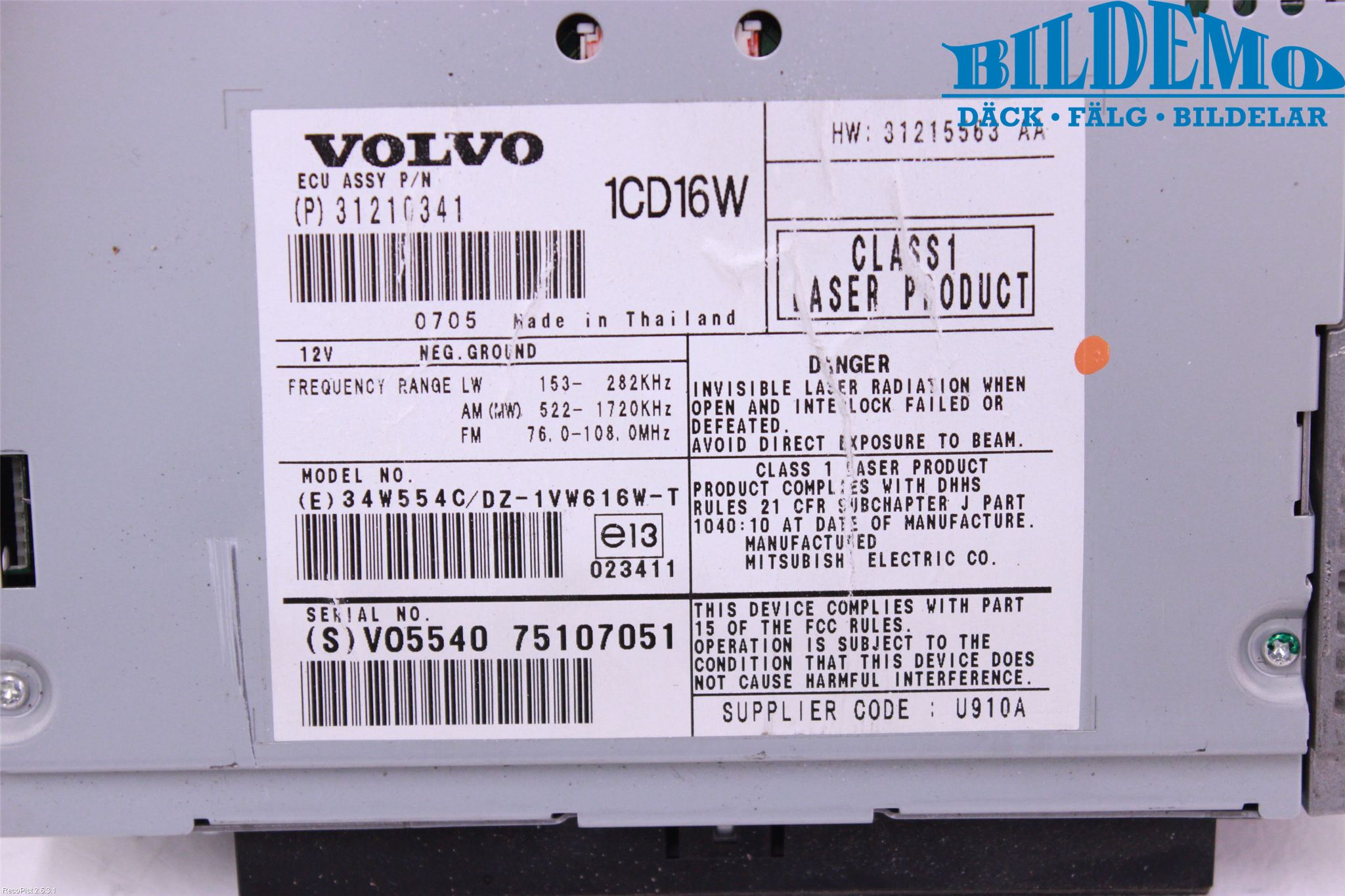Volvo V50 08-12 Cd Radio - Multimediapanel