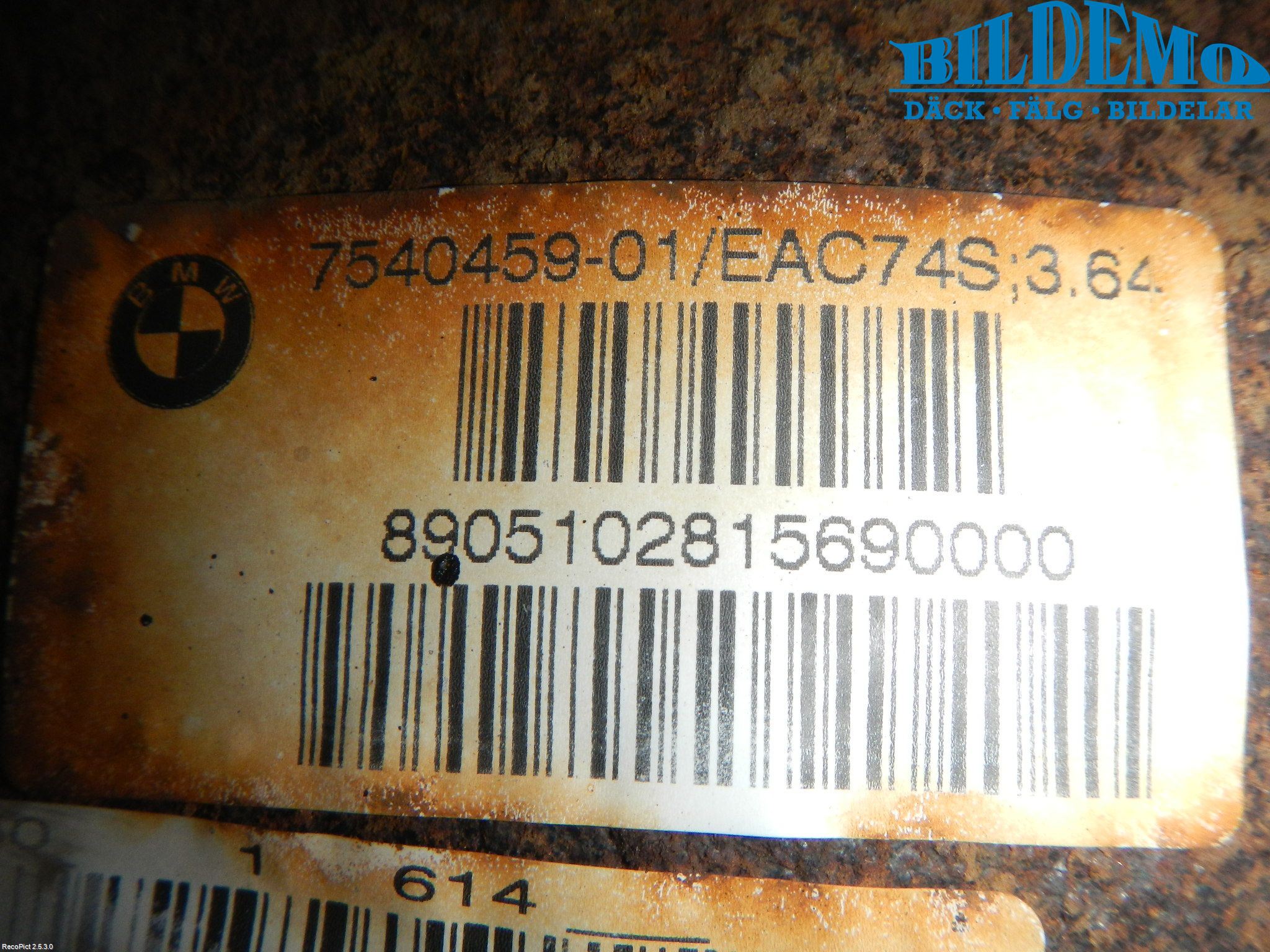 BMW 5 E60/61 Sed/Tou 02-10 Bakväxel-Diff