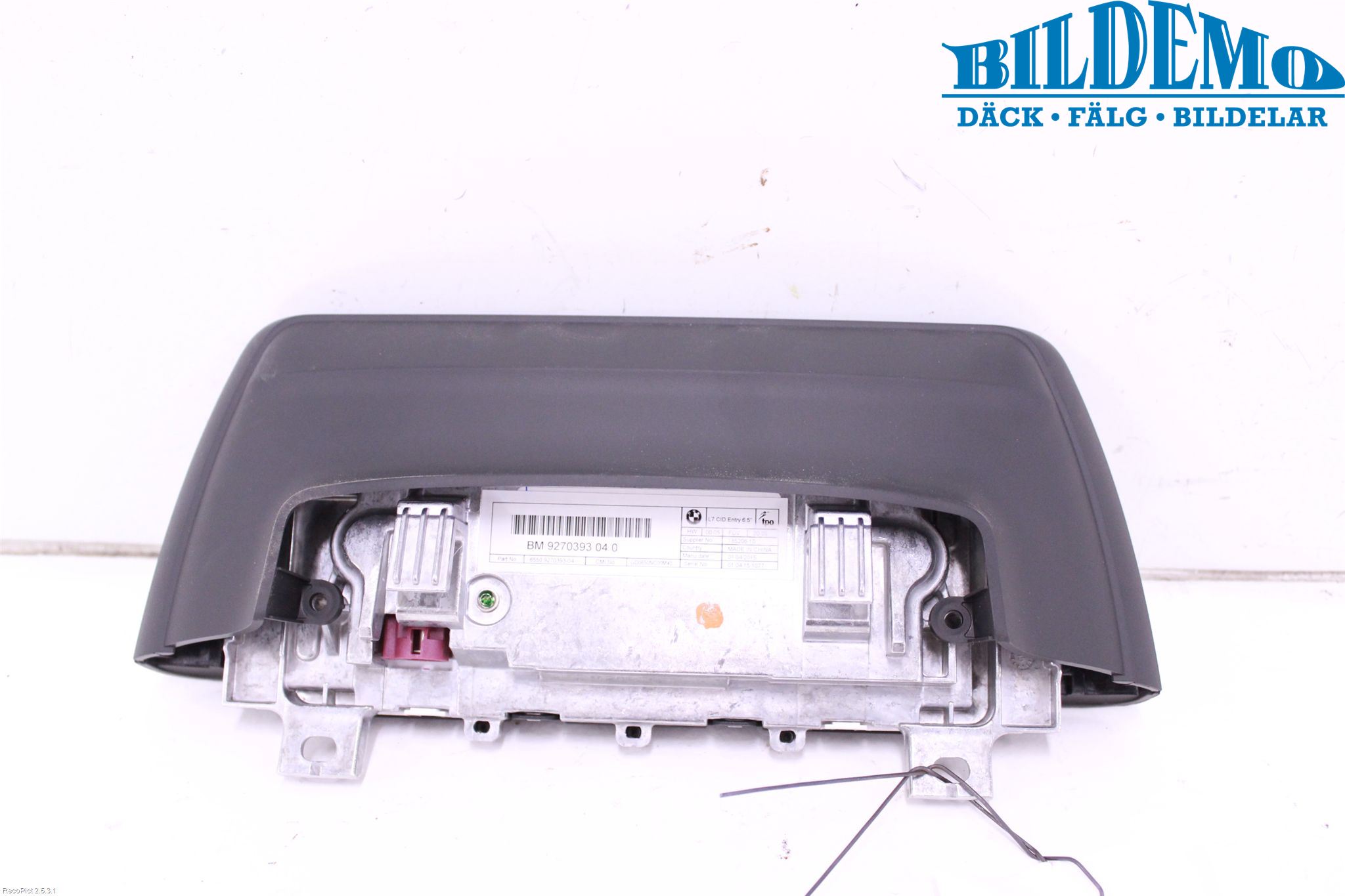 BMW 3 F30/F31/F80 12-19 Bildskärm