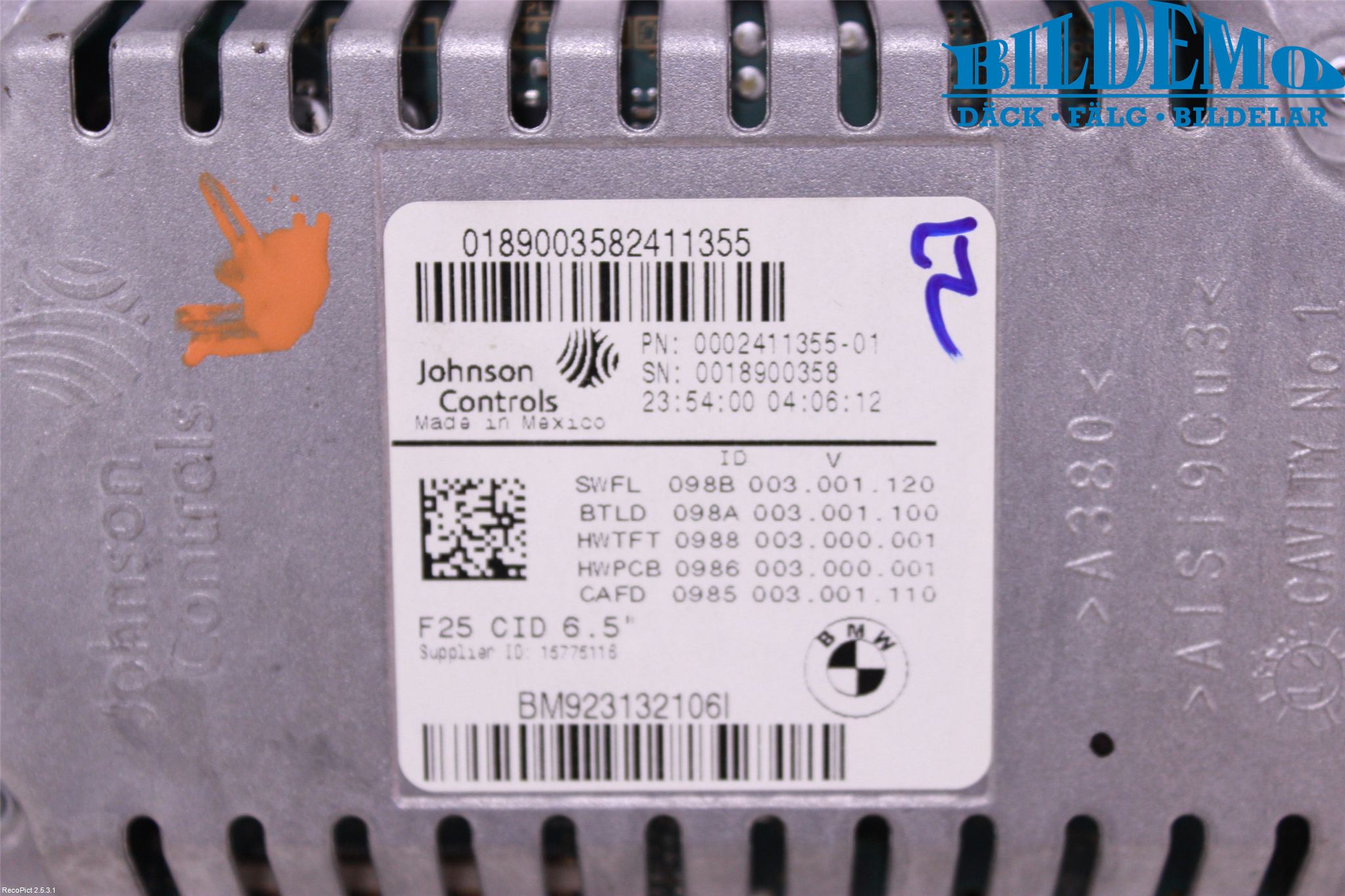 BMW X3 F25 10-17 Bildskärm