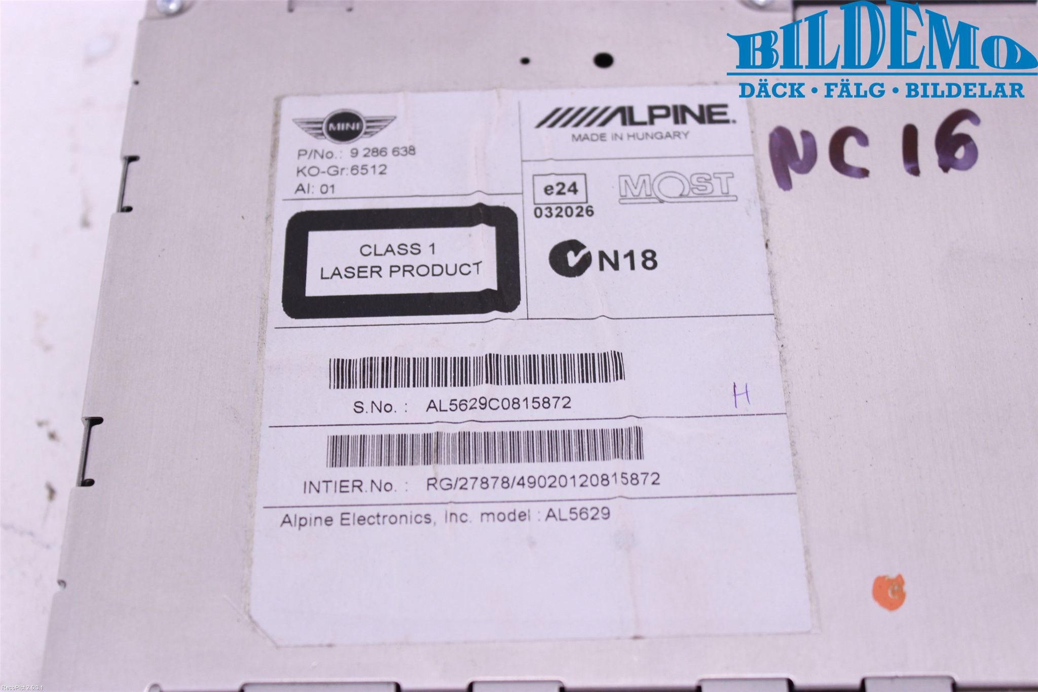 Mini COUPE R58 10-15 Gps Navigator