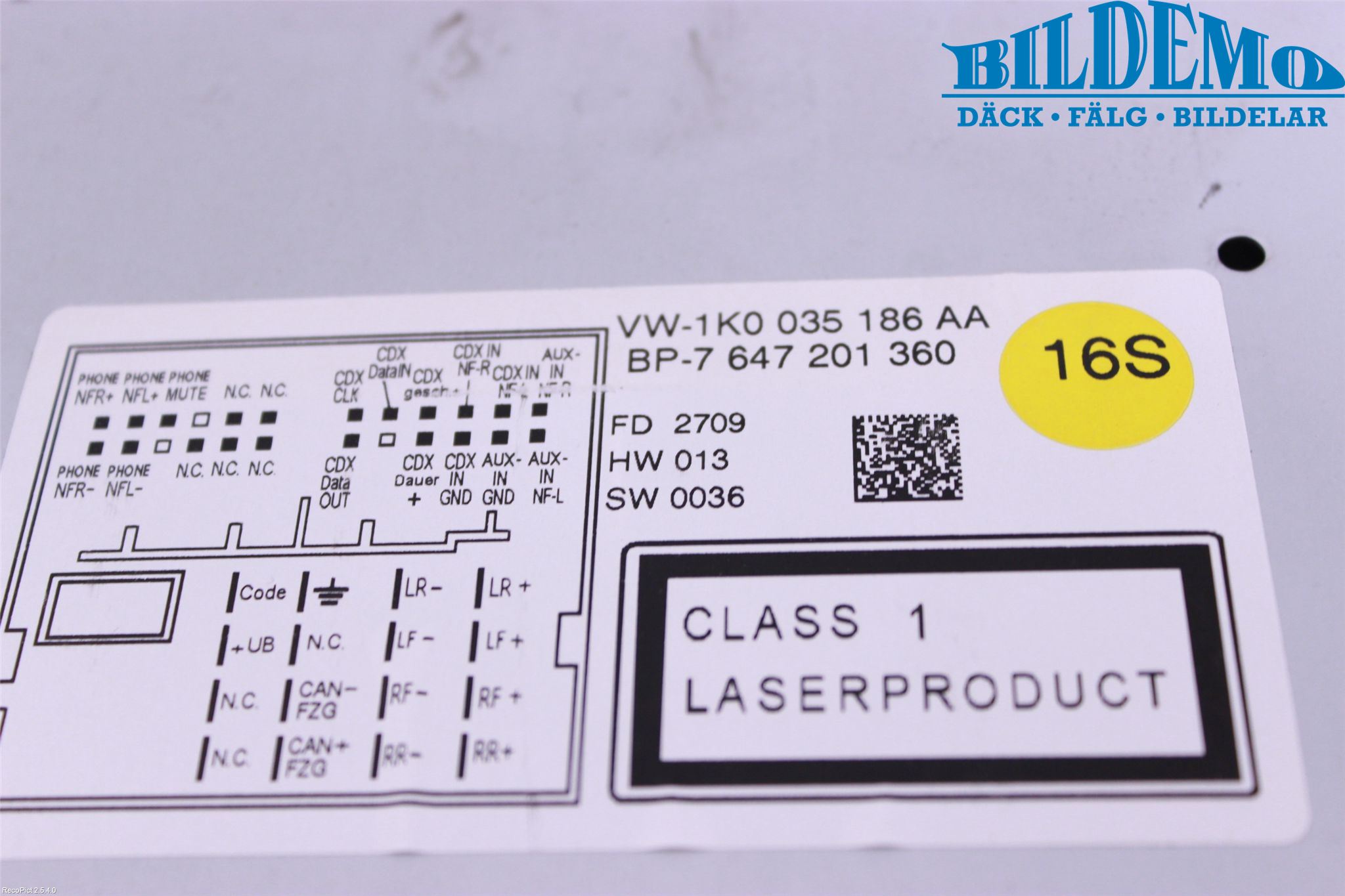 Volkswagen VW GOLF VI 09-13 Cd Radio - Multimediapanel