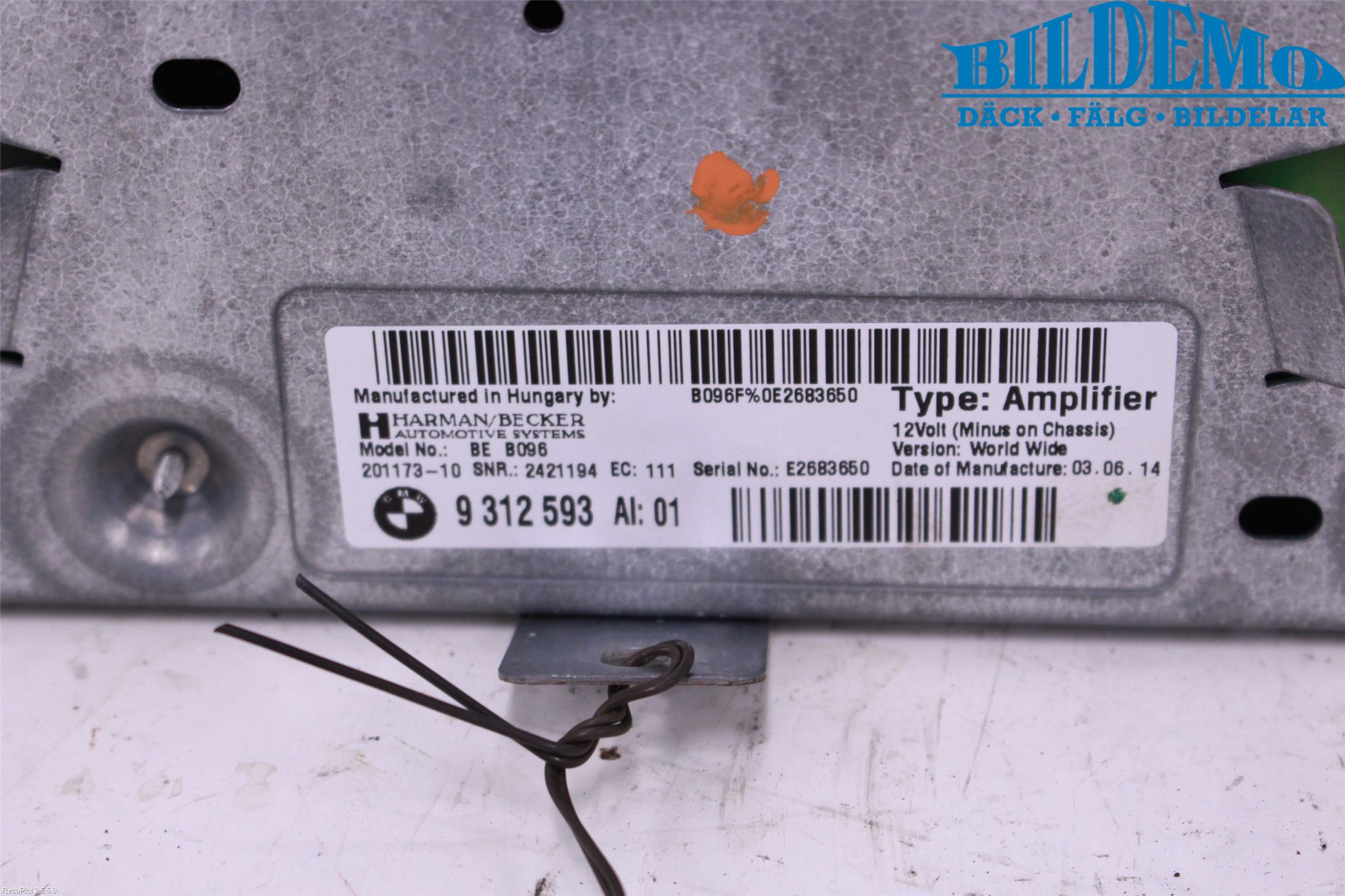 BMW 5 F10/F11/F18 09-17 Radio-Stereo Förstärkare
