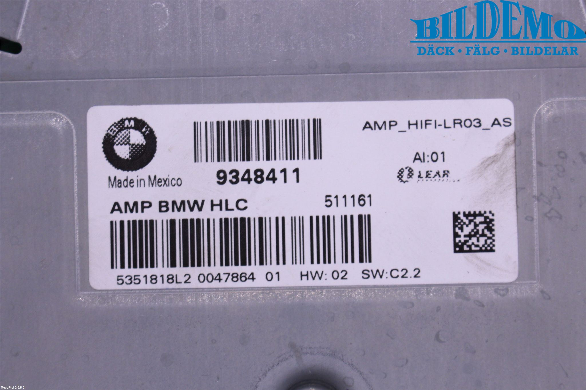BMW X3 F25 10-17 Radio-Stereo Förstärkare