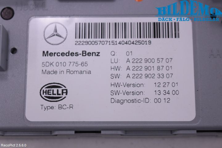 Mercedes-Benz MB S-KLASS (W222) 13-20 Styrenhet Övrigt
