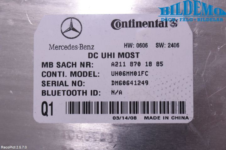 Mercedes-Benz MB CLK (C209) 02-09 Styrenhet Övrigt
