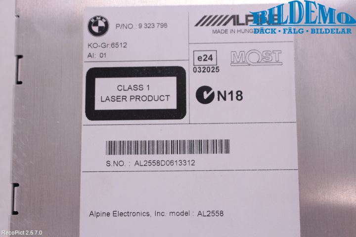 BMW X3 F25 10-17 Cd Radio - Multimediapanel