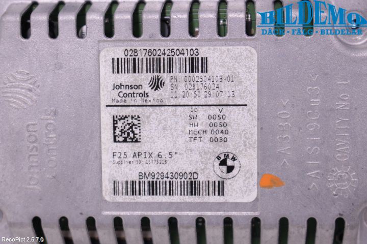 BMW X3 F25 10-17 Bildskärm