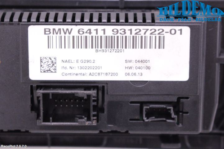 BMW X3 F25 10-17 Ac Styrenhet Ac Manöveren