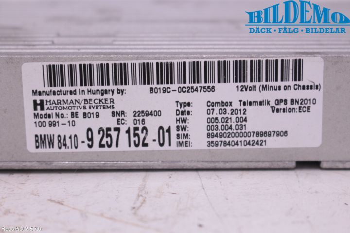 BMW X3 F25 10-17 Styrenhet Övrigt