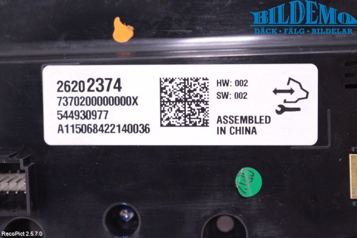 Opel INSIGNIA 09-16 Ac Styrenhet Ac Manöveren