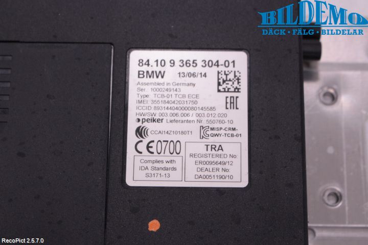 BMW 4 F32/F33/F82/F83 13-20 Styrenhet Övrigt