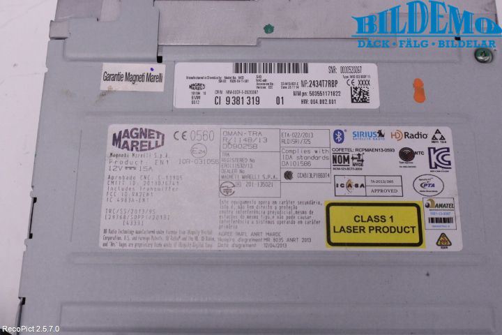 BMW 5 F10/F11/F18 09-17 Cd Radio - Multimediapanel