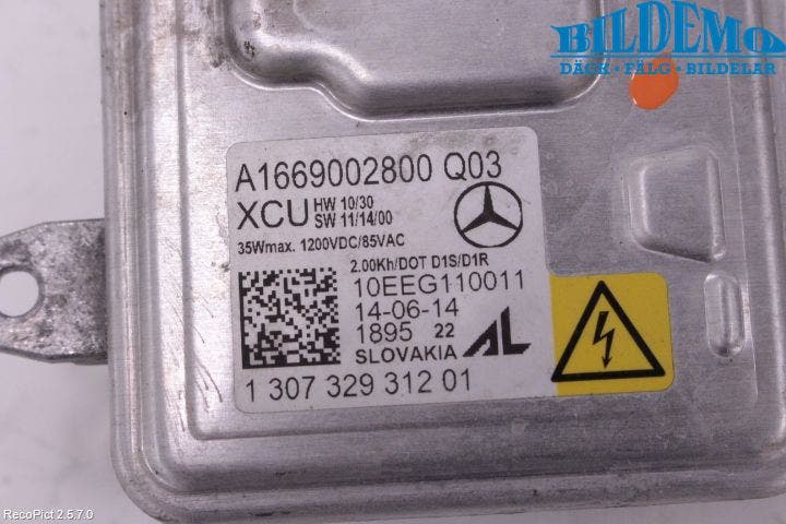 Mercedes-Benz MB B-KLASS (W246/W242) 12-19 Styrenhet Strålkastare