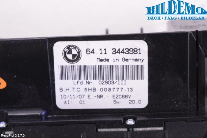 BMW X3 E83     03-10 Ac Styrenhet Ac Manöveren