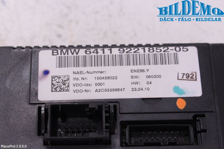 BMW X1 E84 10-15 Ac Styrenhet Ac Manöveren