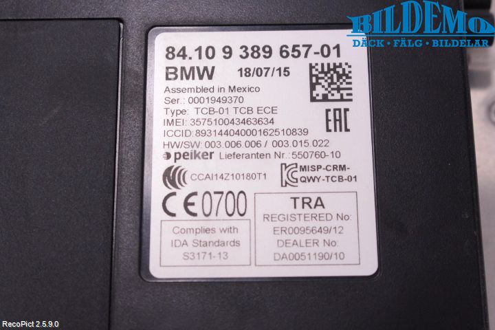 BMW X3 F25 10-17 Styrenhet Övrigt