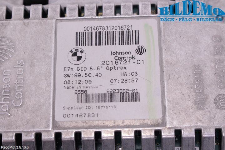 BMW X6 E71/E72 08-14 Bildskärm