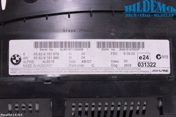 BMW 3 E90/91 SED/TOU 05-12 Bildskärm