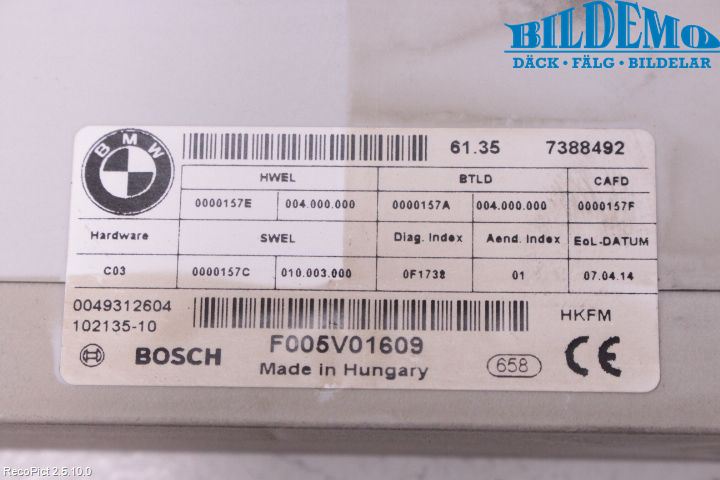 BMW 3 GT F34 13-19 Styrenhet Baklucka