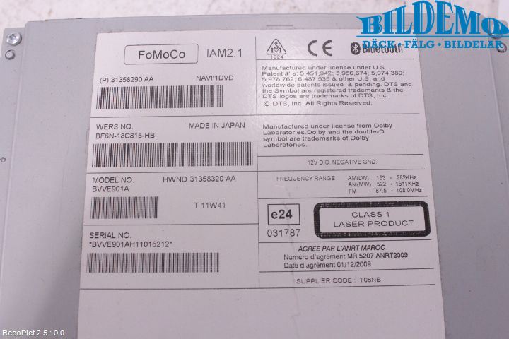 Volvo S60 11-13 Cd Radio - Multimediapanel