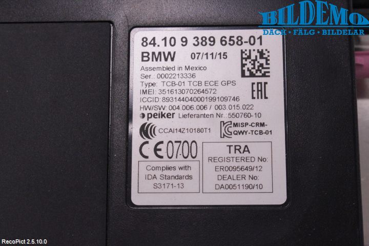 BMW 1 F20/F21 11-19 Styrenhet Övrigt