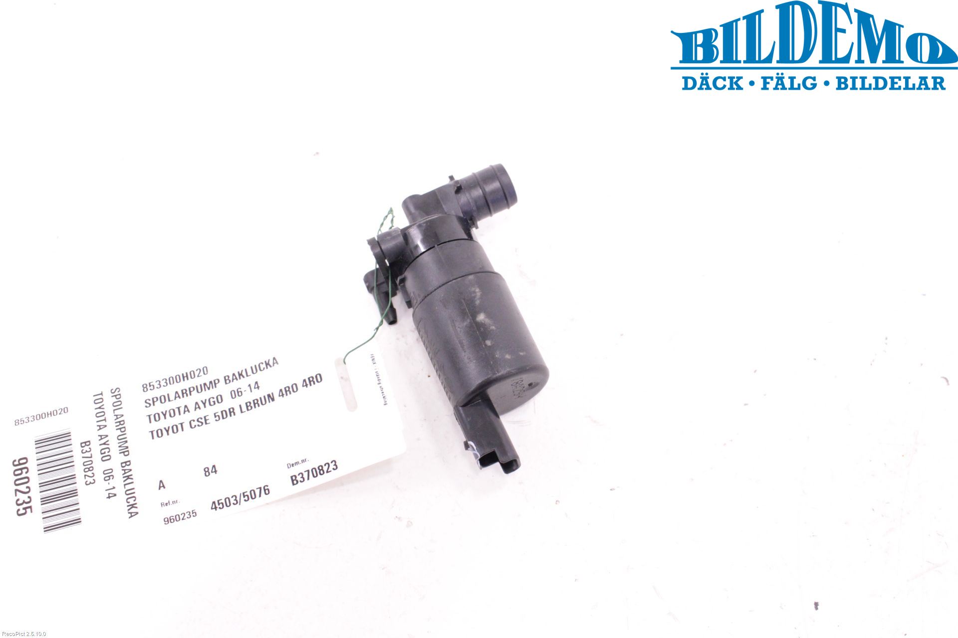 Toyota AYGO 06-14 Spolarpump Baklucka