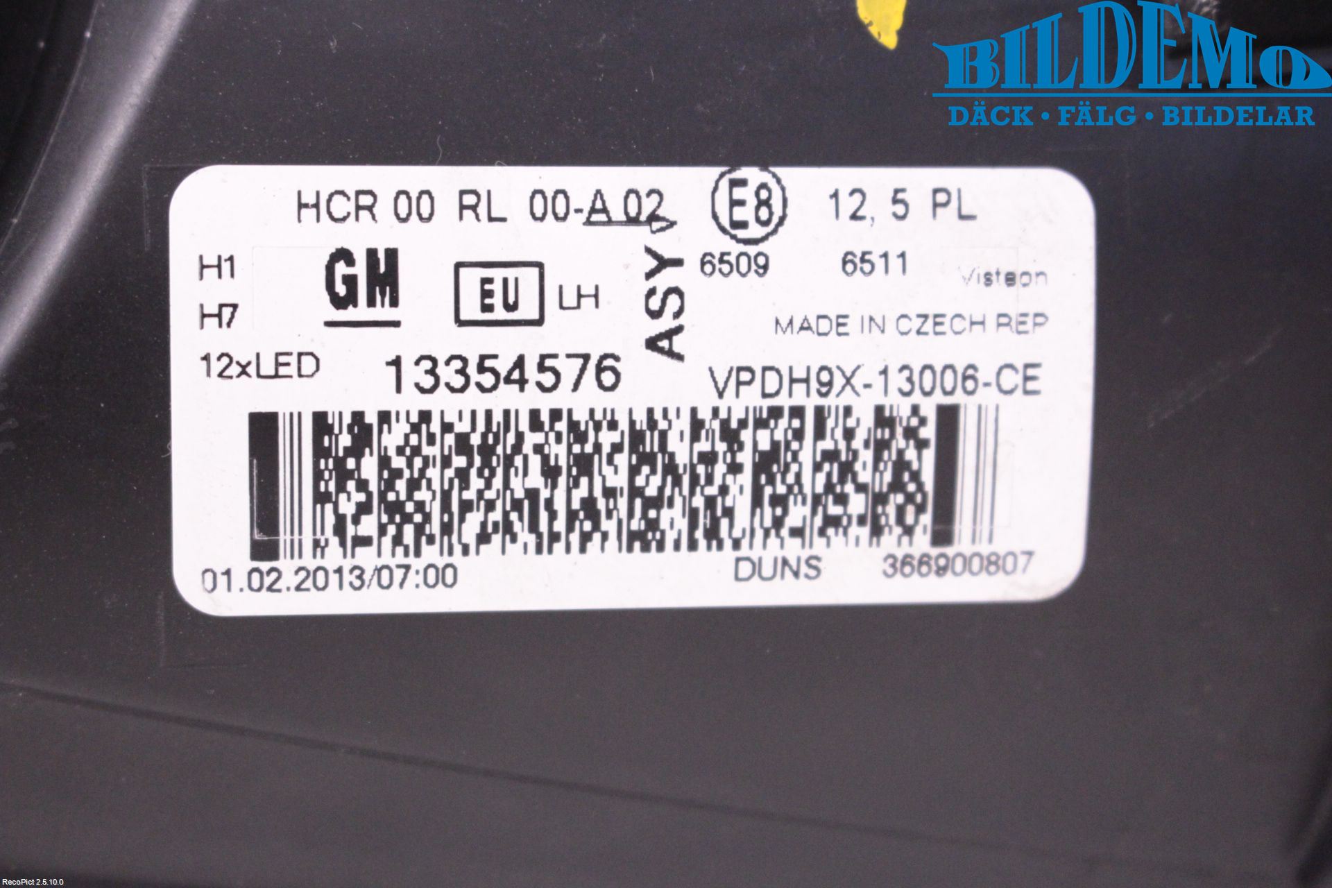 Opel ADAM 13-20 Strålkastare Vänster