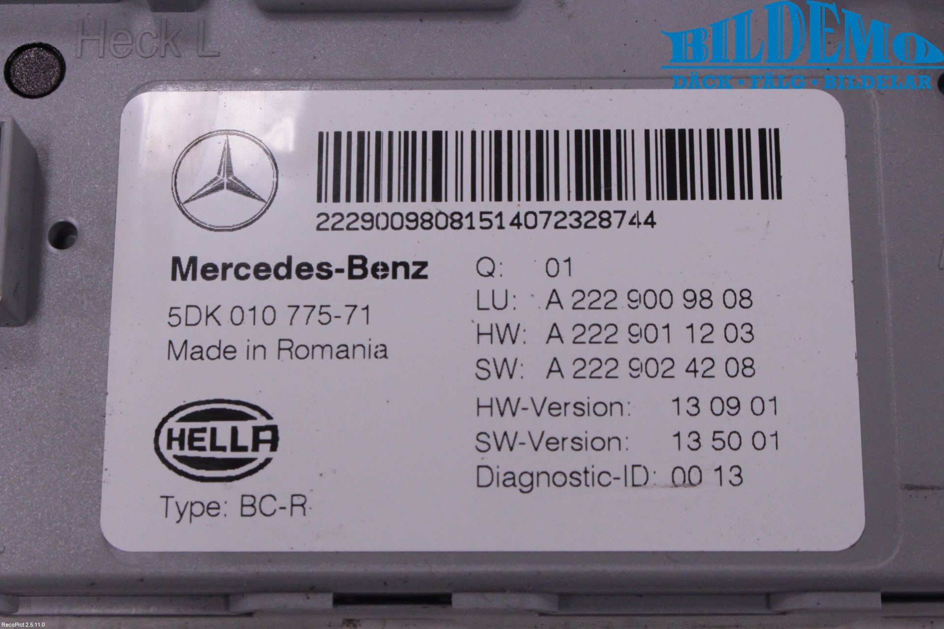 Mercedes-Benz MB C-KLASS (W205) 14-21 Styrenhet Övrigt