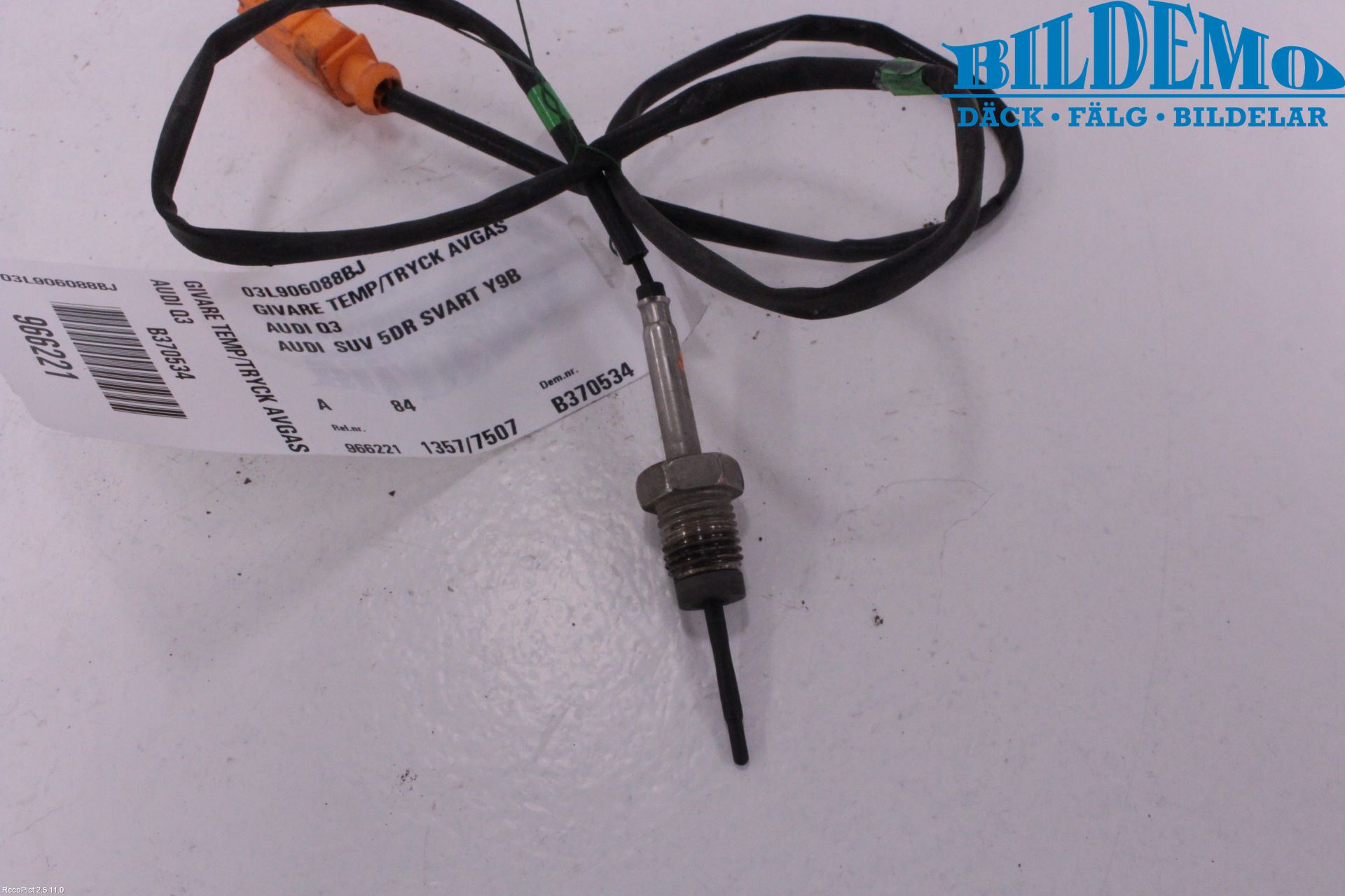 Audi Q3 8U 12-18 Givare Temp-Tryck Avgas