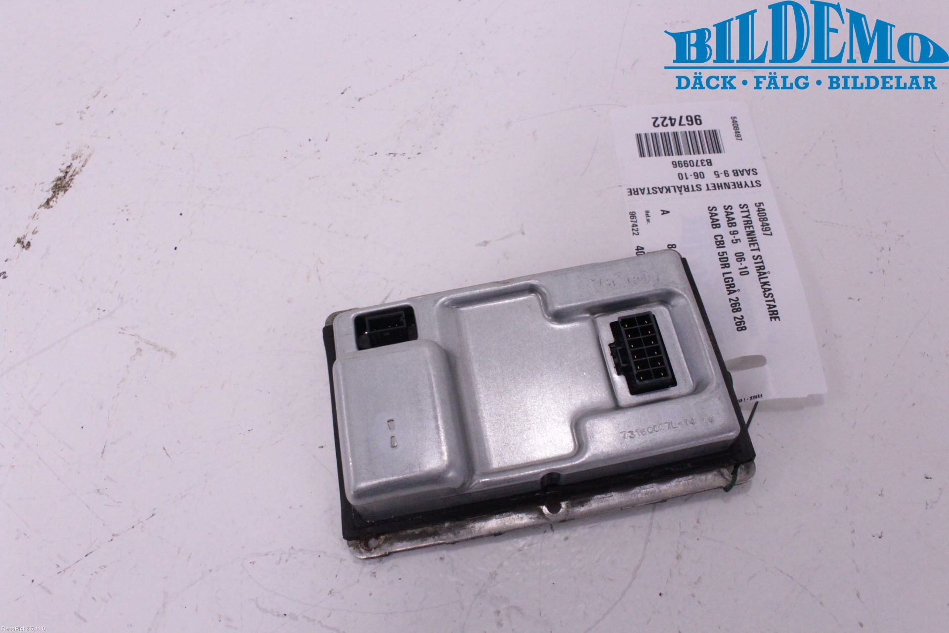 Saab 9-5     06-10 Styrenhet Strålkastare