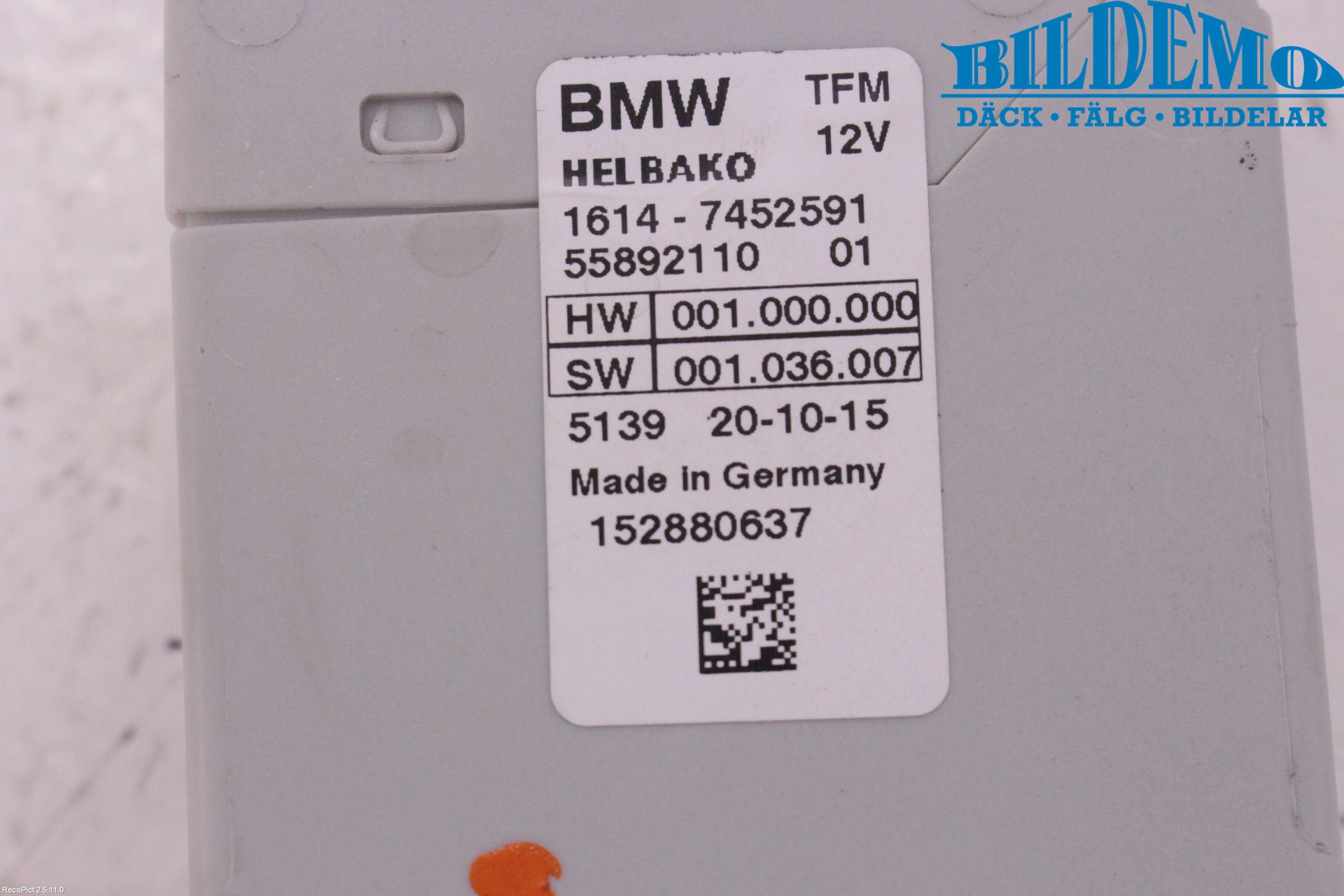 BMW i3 I01 13-22 Styrenhet Bränslepump