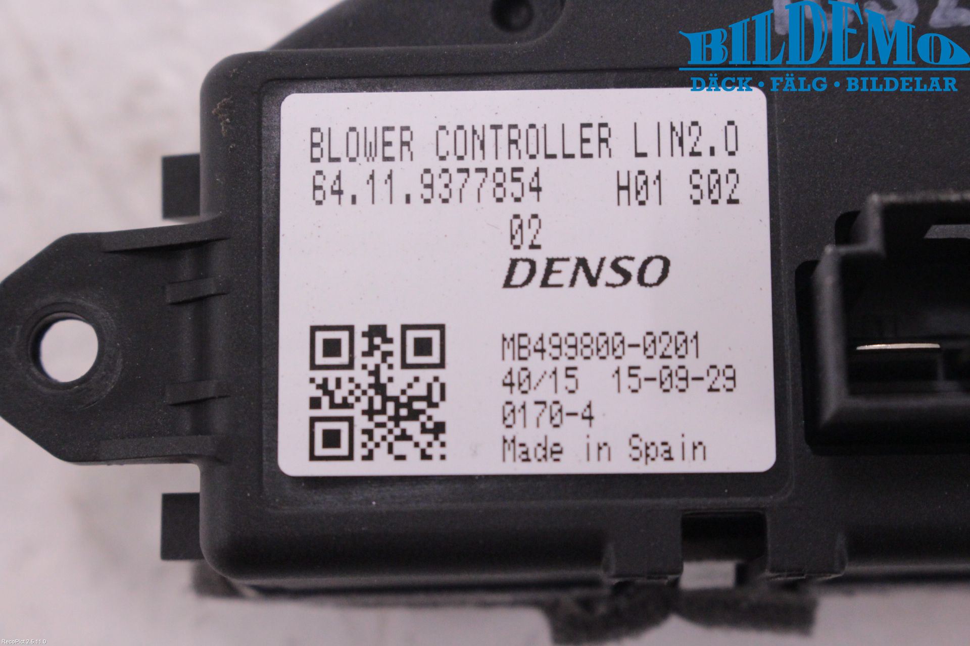 BMW i3 I01 13-22 Värmefläktsmotstånd