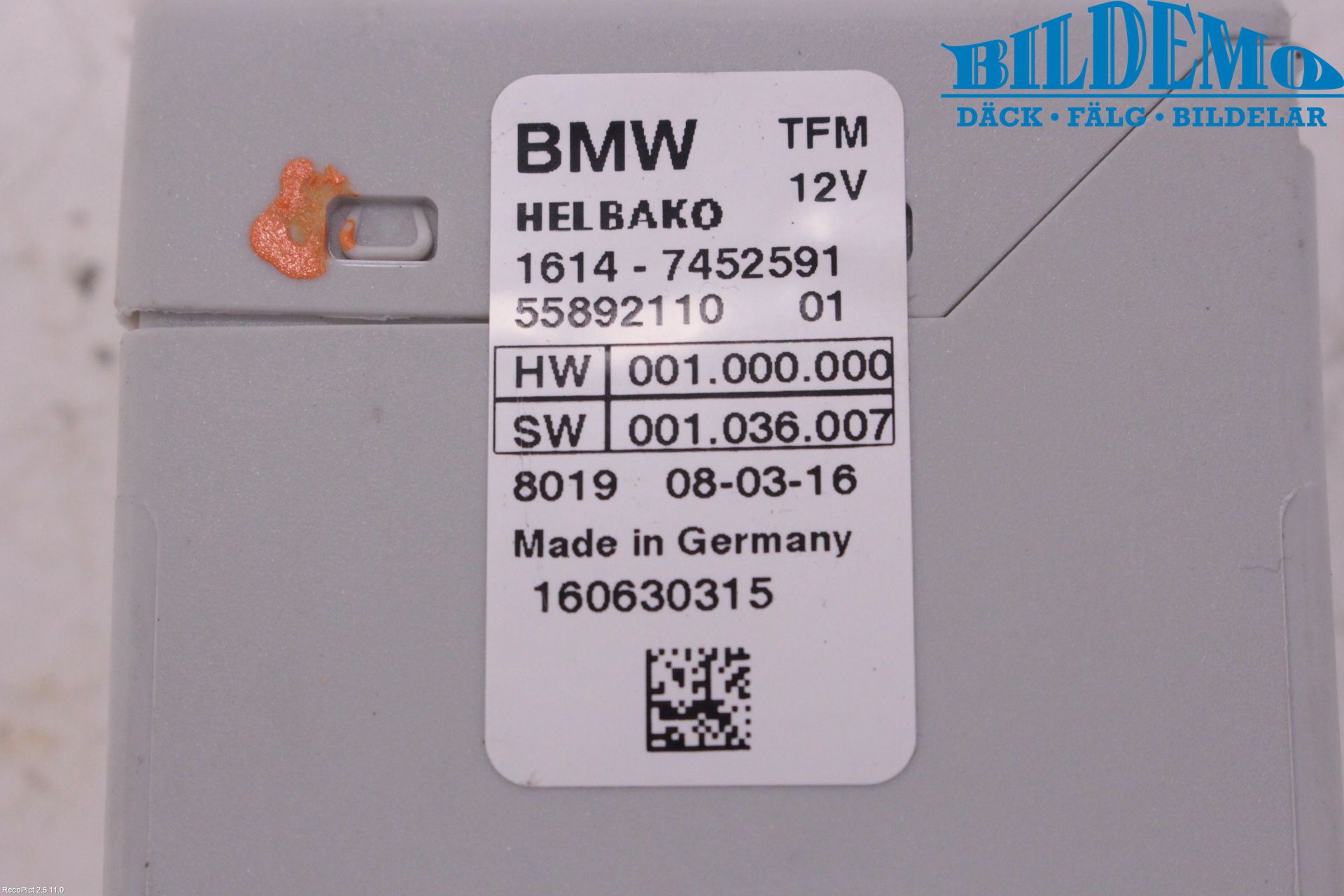 BMW i3 I01 13-22 Styrenhet Bränslepump