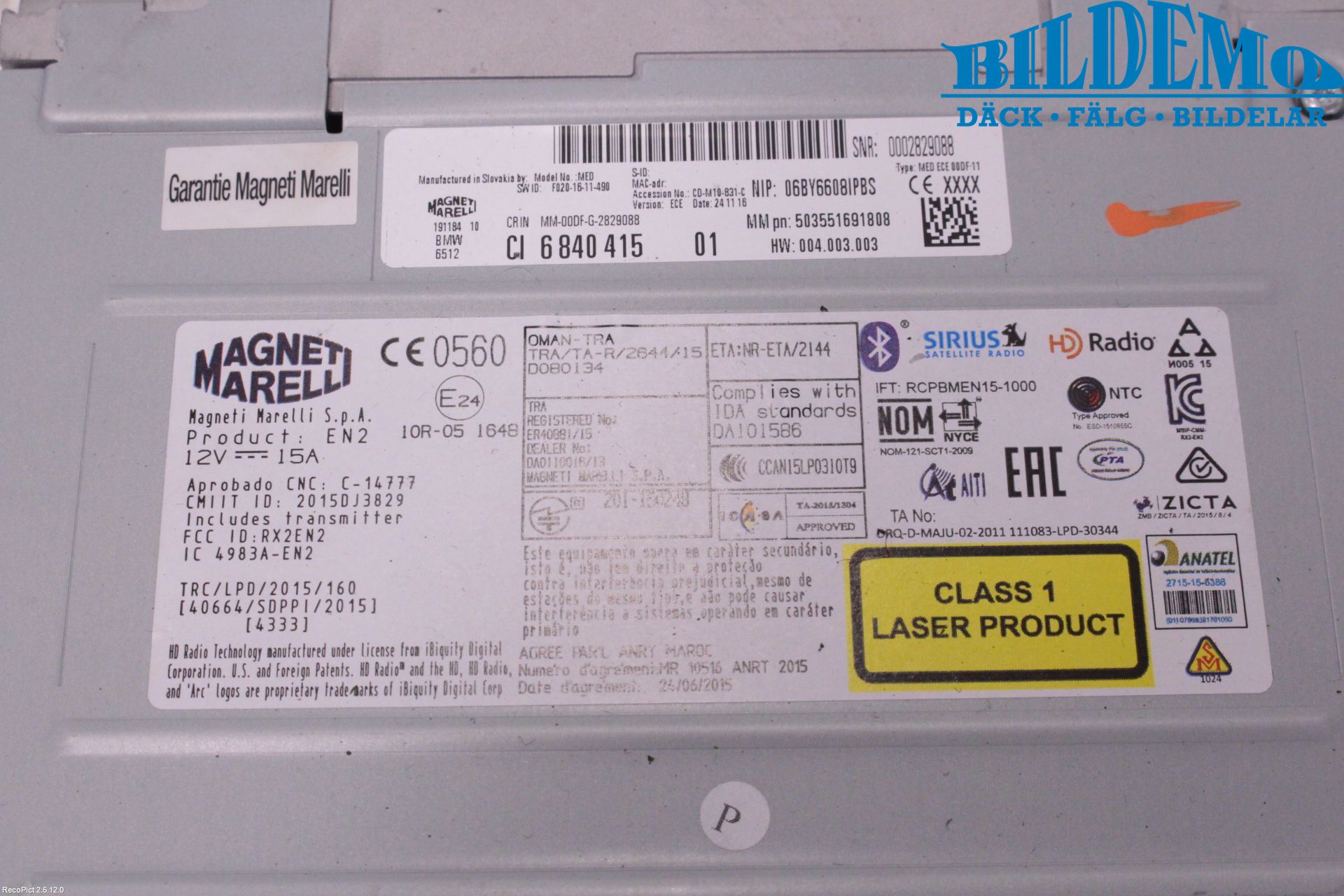 BMW 5 F10/F11/F18 09-17 Cd Radio - Multimediapanel