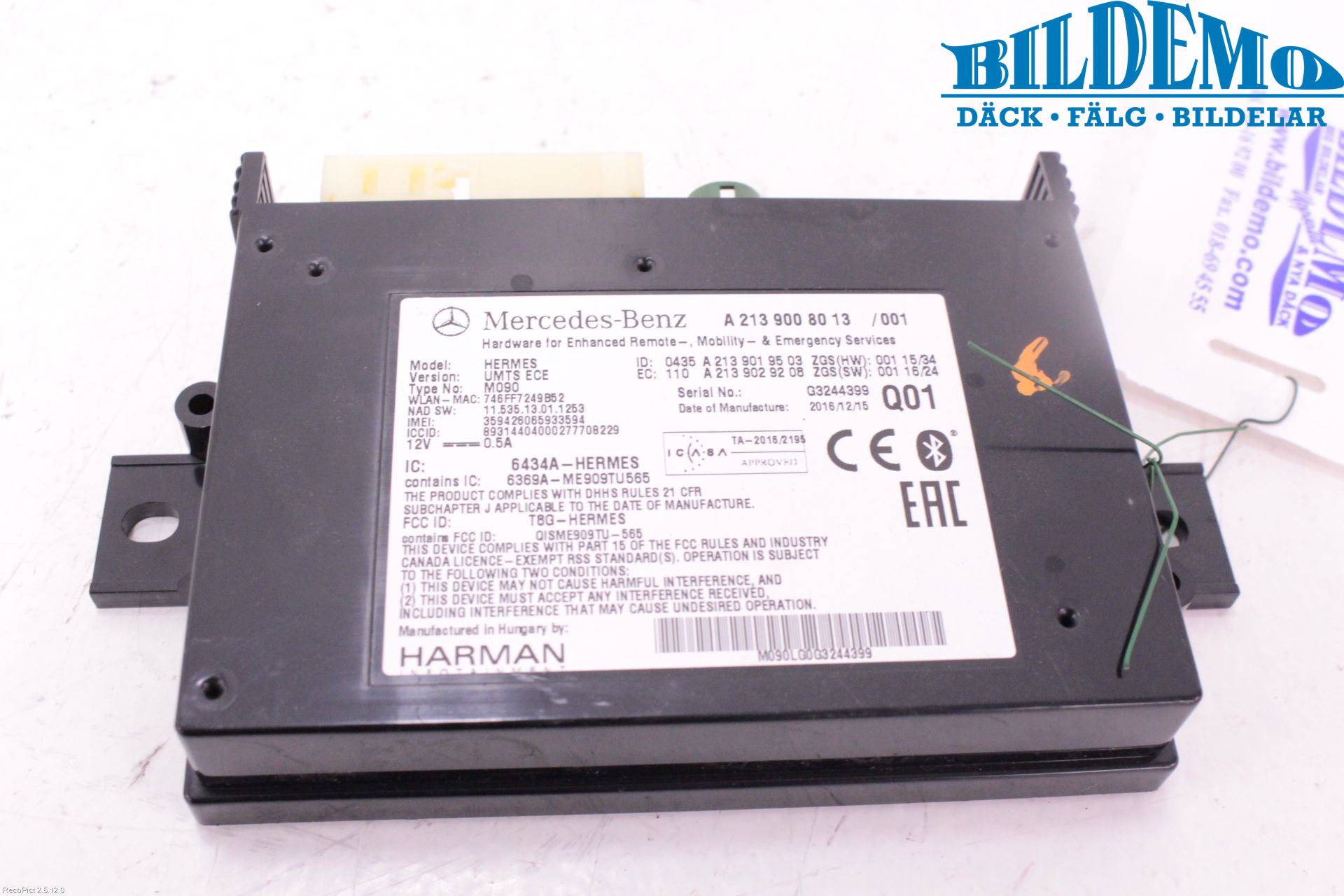 Mercedes-Benz MB E-KLASS (W213) 16-23 Styrenhet Övrigt