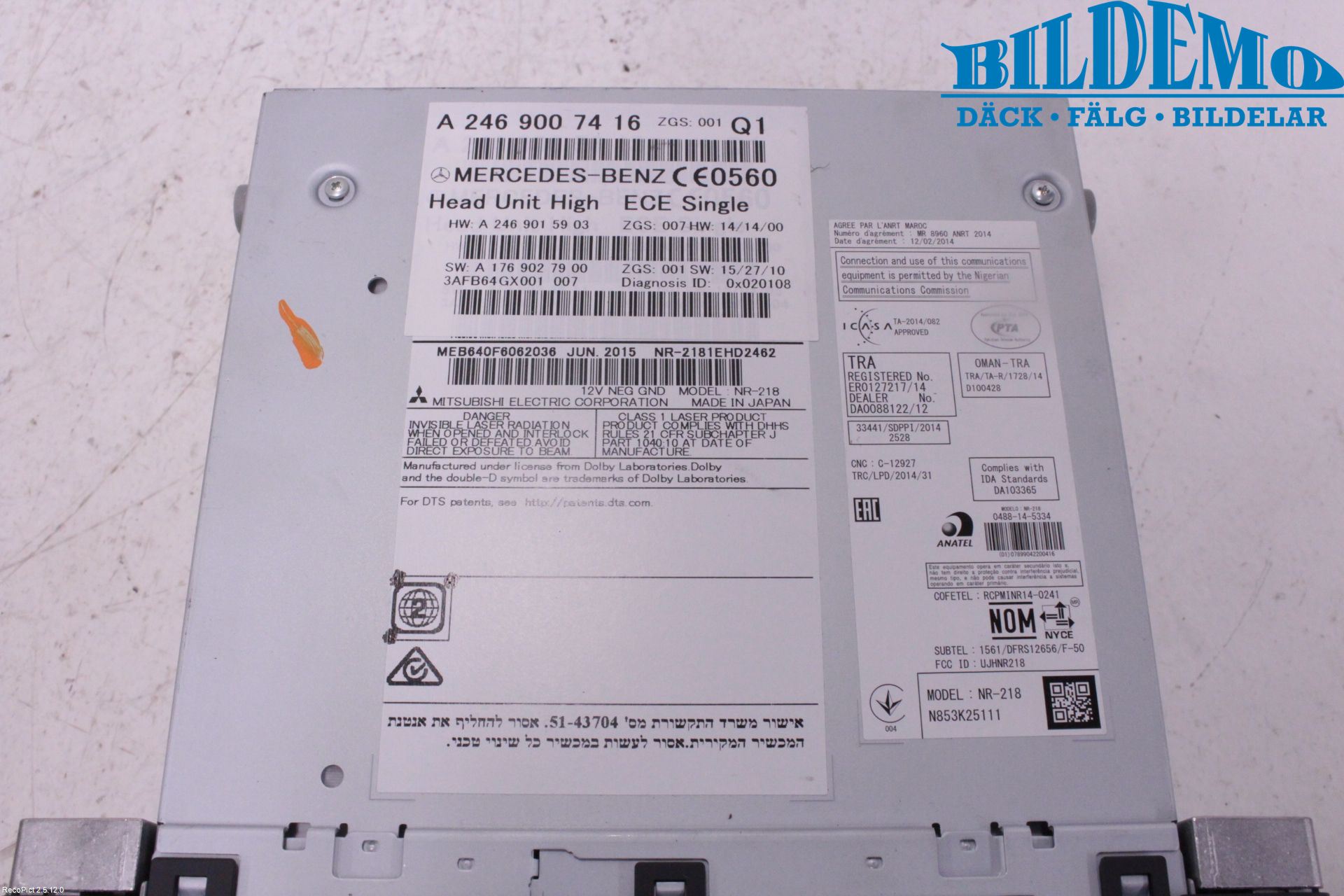 Mercedes-Benz MB A-KLASS (W176) 13-18 Cd Radio - Multimediapanel