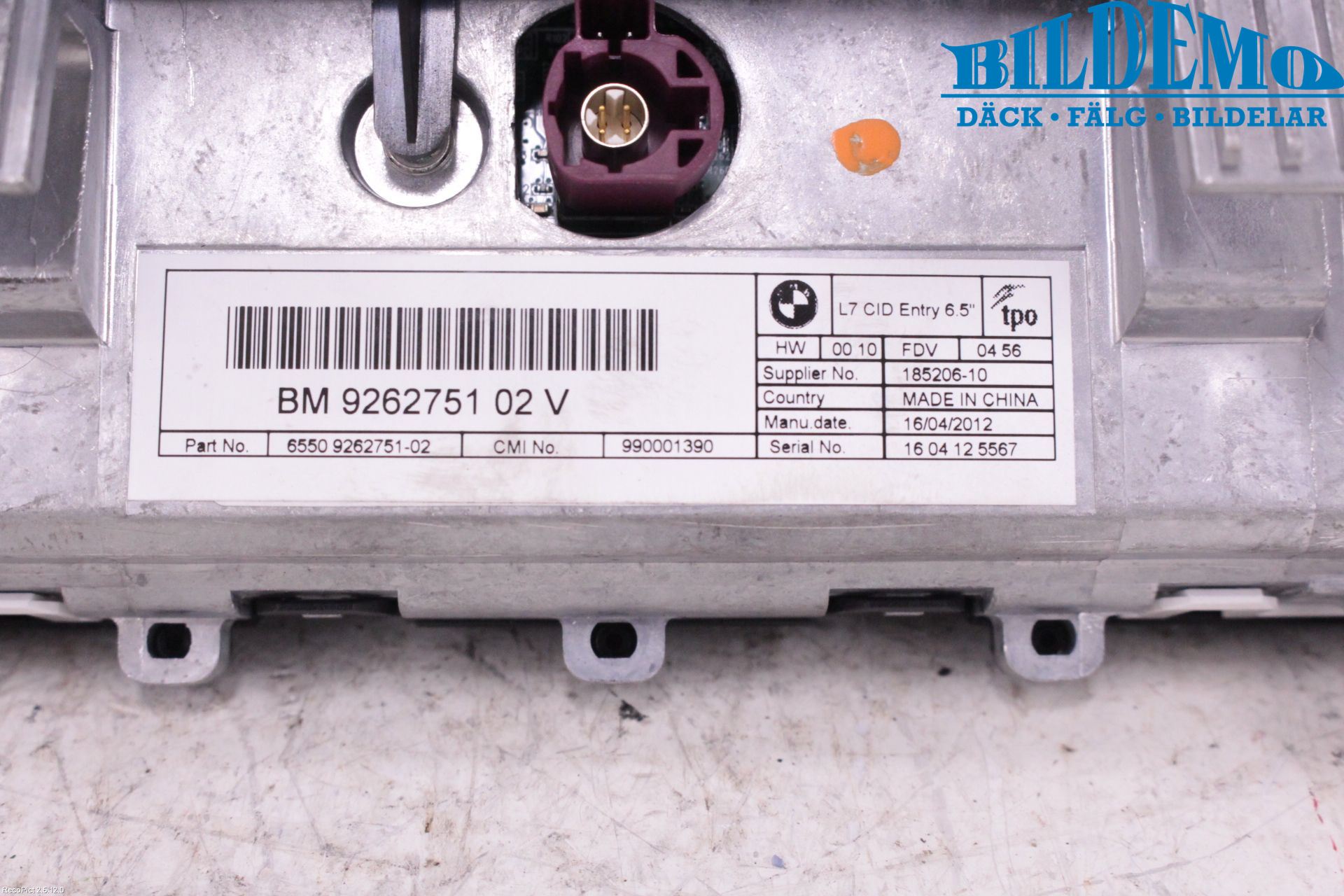 BMW 1 F20/F21 11-19 Bildskärm