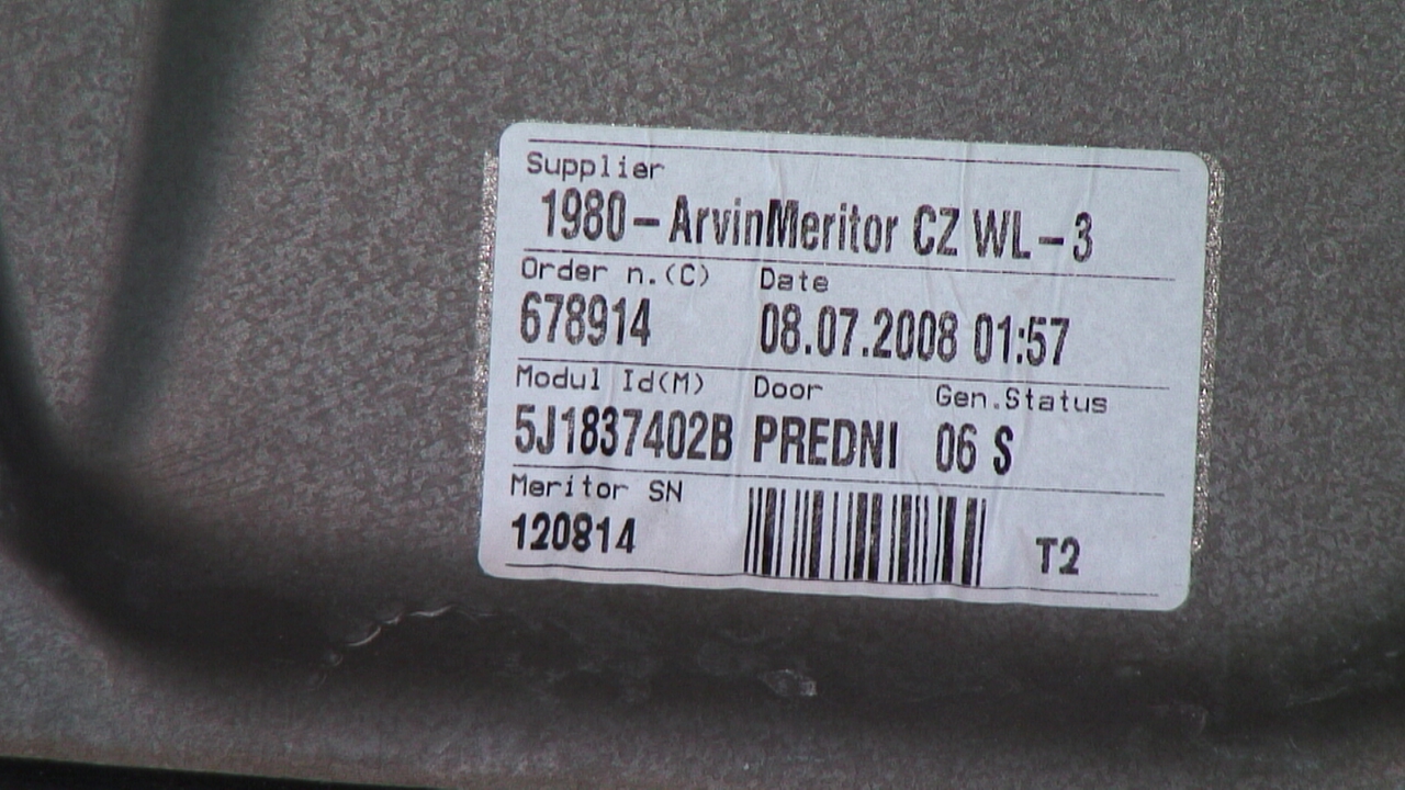 Skoda FABIA 07-14 Fönsterhissmekanism