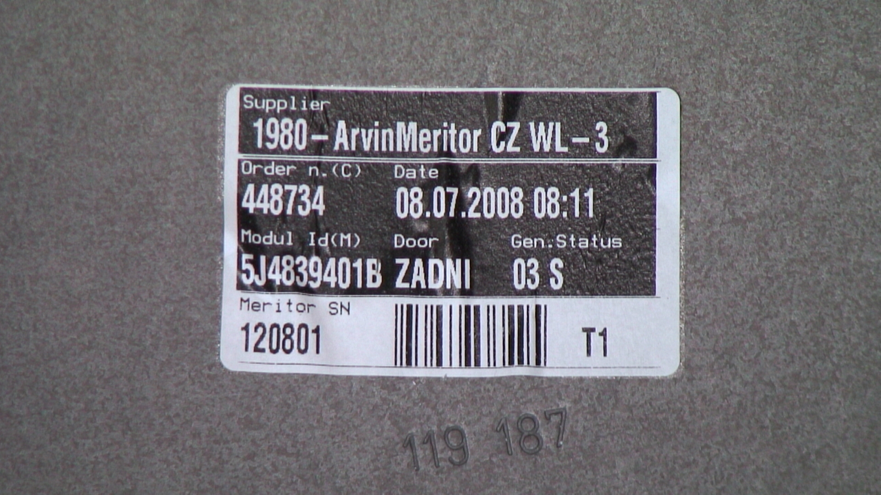 Skoda FABIA 07-14 Fönsterhissmekanism