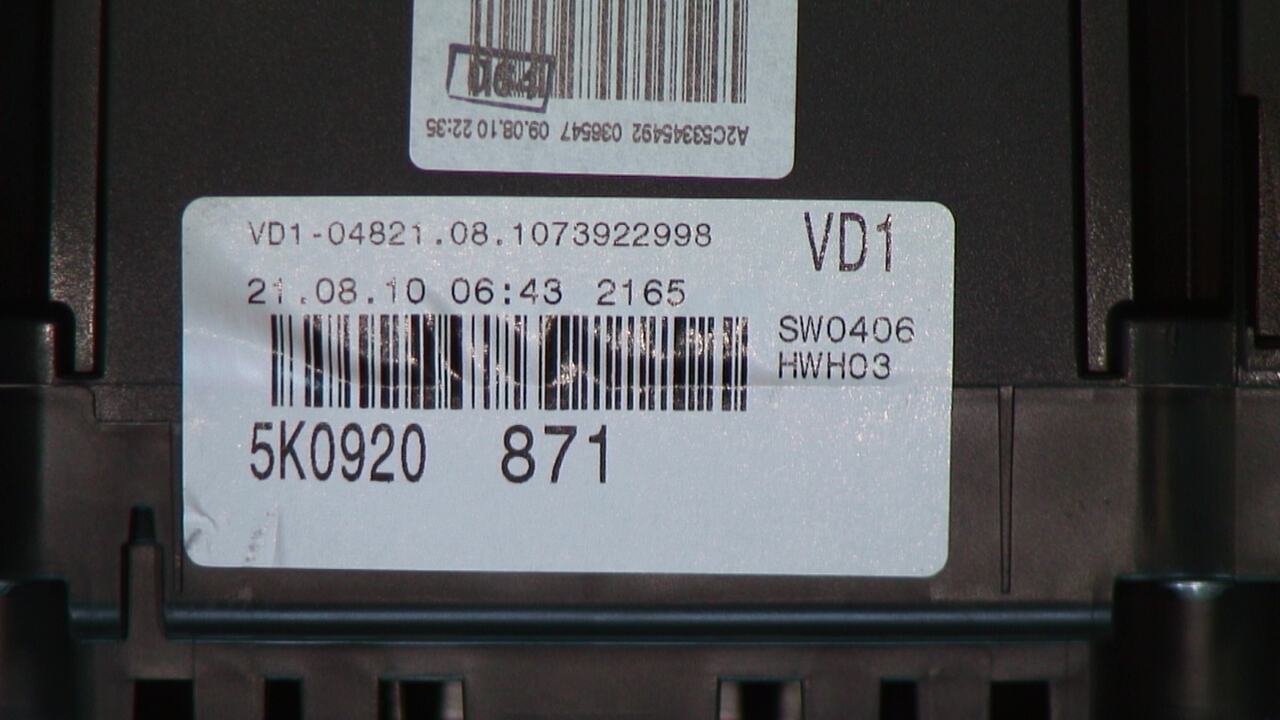 Volkswagen VW GOLF VI 09-13 Instrument Komb